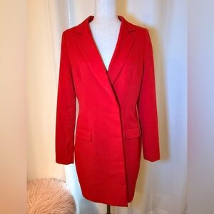 Elegant Red Women's Blazer Dress